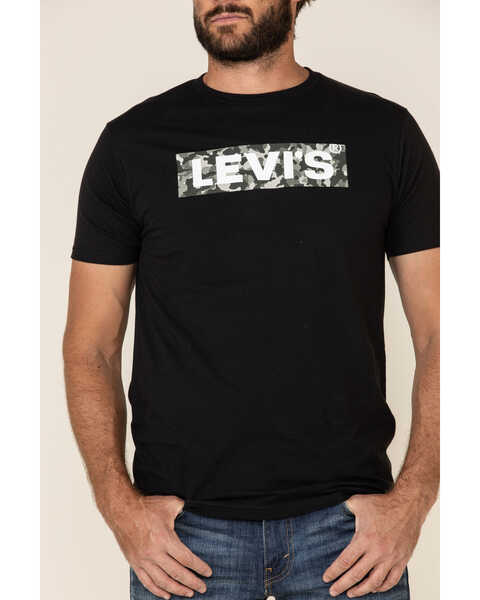Levi's Men's Seal Batwing Logo Graphic Short Sleeve T-Shirt , Black, hi-res