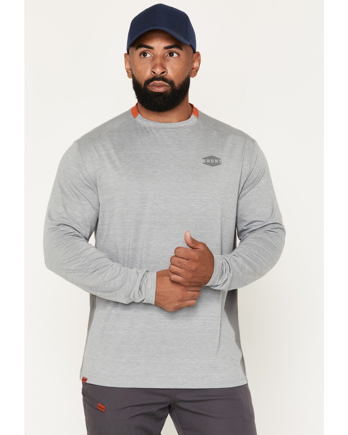 Brunt Workwear Men's The McKenna Tech Long Sleeve Work Shirt, Light Grey, hi-res