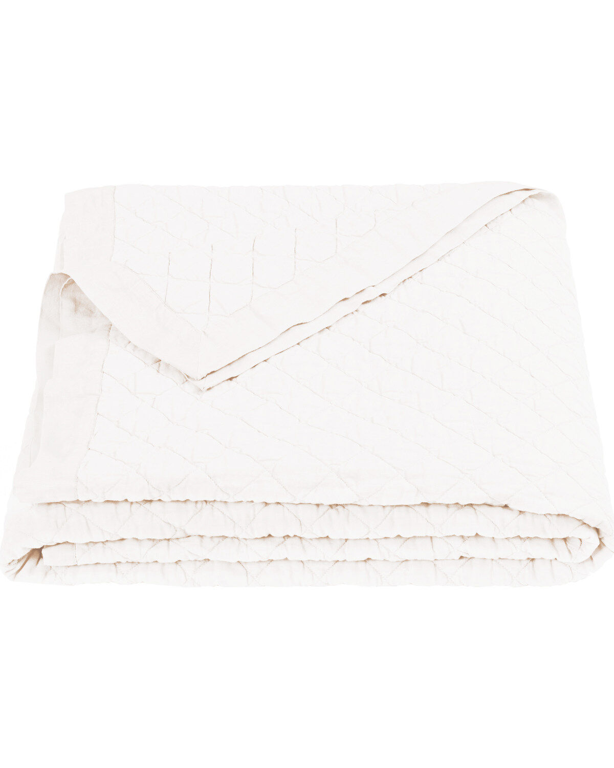 Image #1 - HiEnd Accents Diamond Pattern White Linen Full/Queen Quilt, White, hi-res