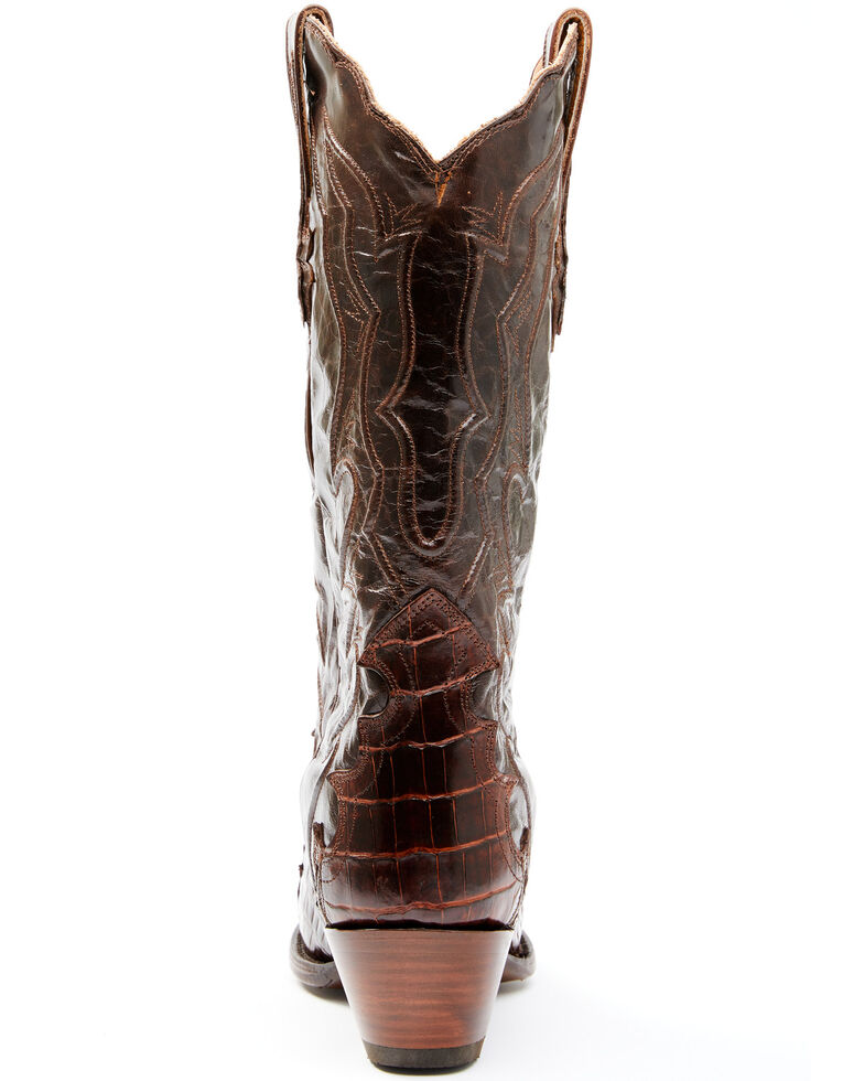 Dan Post Women's Exotic Crocodile Leather Western Boots - Snip Toe, Brown, hi-res