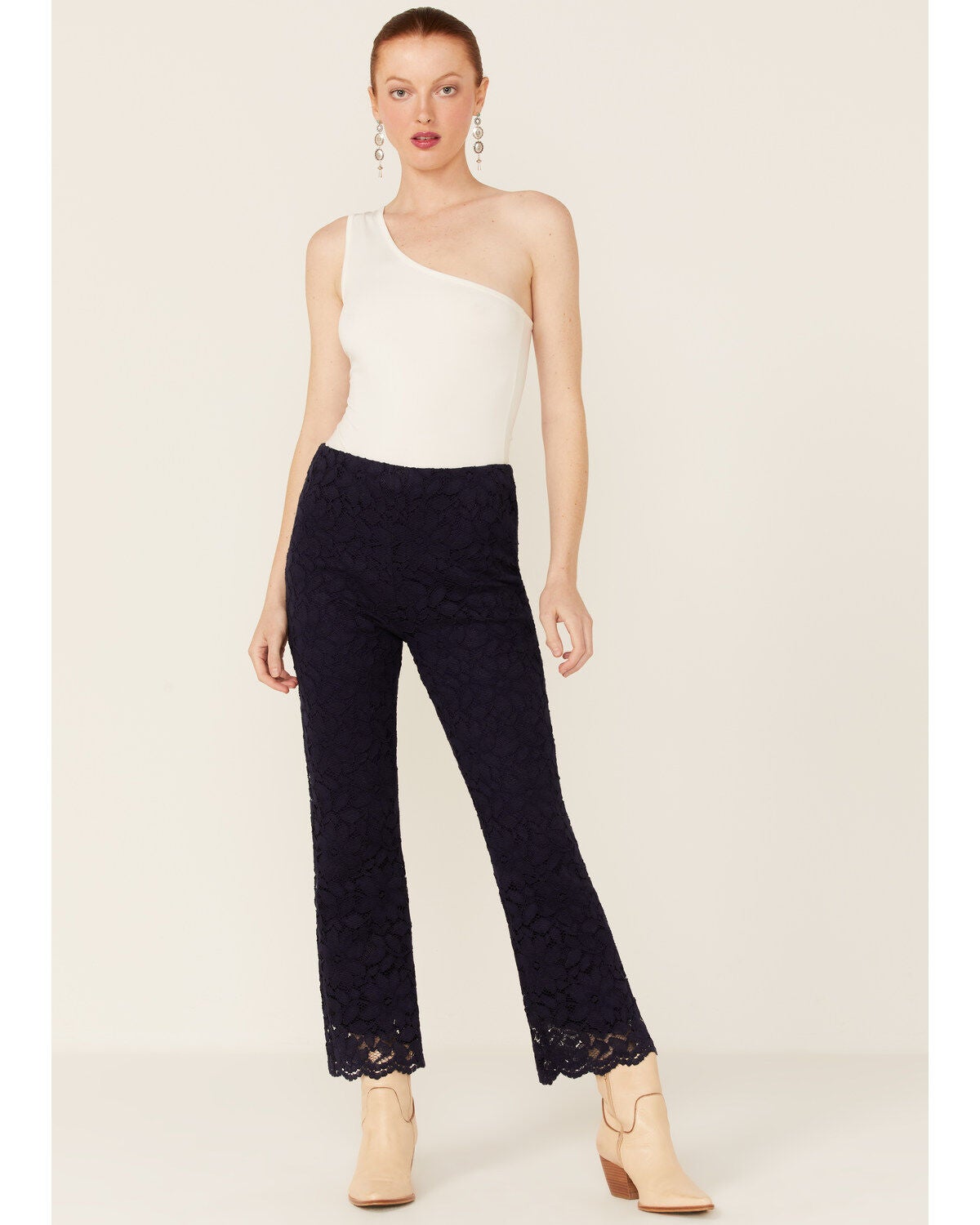 Free People Women's Disco Wild Laces Pull On Flare Pants, Indigo, hi-res