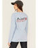 Image #1 - Ariat Women's FR Air Bolt Logo Long Sleeve Graphic T-Shirt, Blue, hi-res
