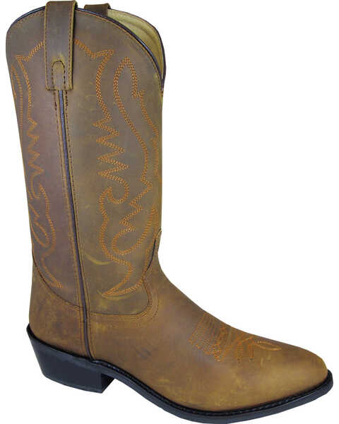 Smoky Mountain Men's Distressed Denver Western Boots - Medium Toe, Brown, hi-res