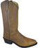 Image #1 - Smoky Mountain Men's Distressed Denver Western Boots - Round Toe, Brown, hi-res
