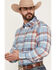 Image #2 - Wrangler Retro Men's Plaid Print Long Sleeve Snap Western Shirt, Blue, hi-res