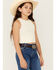Image #2 - Fornia Girls' Floral High Neck Tank Top, White, hi-res