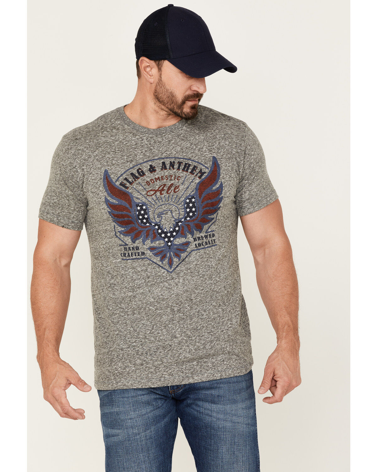 Image #1 - Flag & Anthem Men's Eagle Ale Graphic T-Shirt, Heather Grey, hi-res