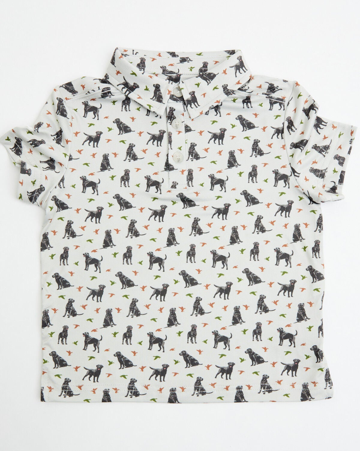 Image #1 - Burlebo Toddler Boys' Ducks and Dogs Short Sleeve Performance Polo, Beige, hi-res
