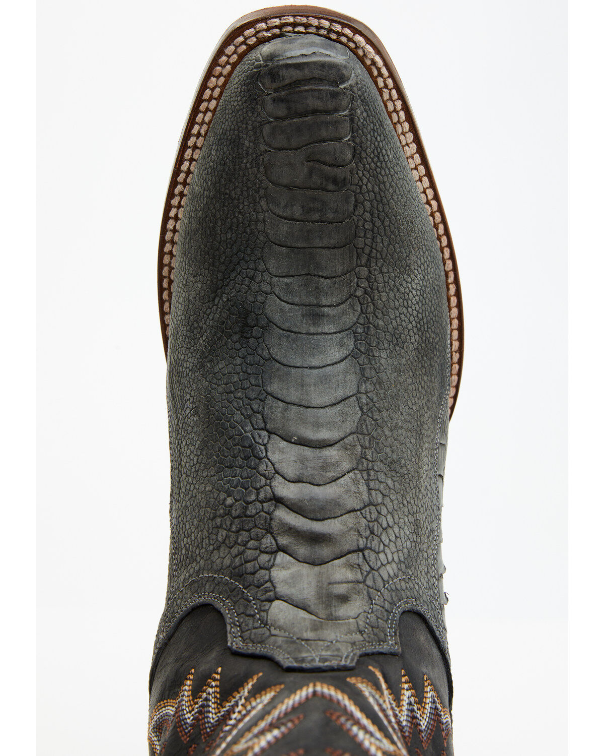Image #6 - Dan Post Men's 11" Exotic Ostrich Leg Western Boots - Square Toe, Grey, hi-res