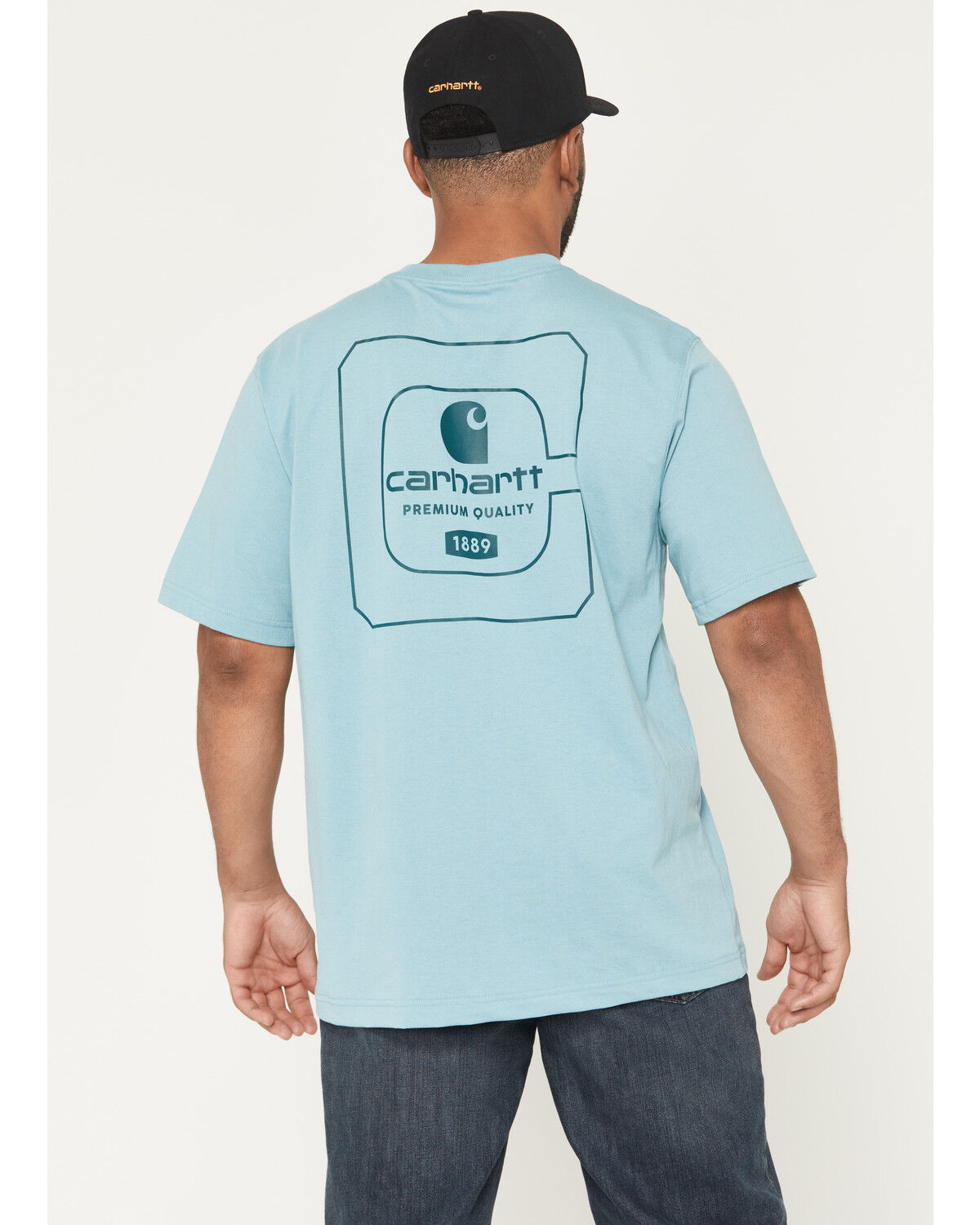 Image #1 - Carhartt Men's Relaxed Fit Lightweight Short Sleeve Pocket T-Shirt, Blue, hi-res