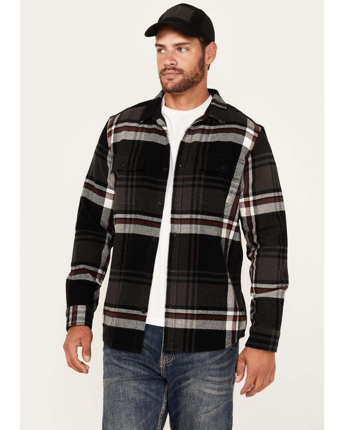 Wrangler Retro Men's Plaid Print Long Sleeve Snap Western Shirt