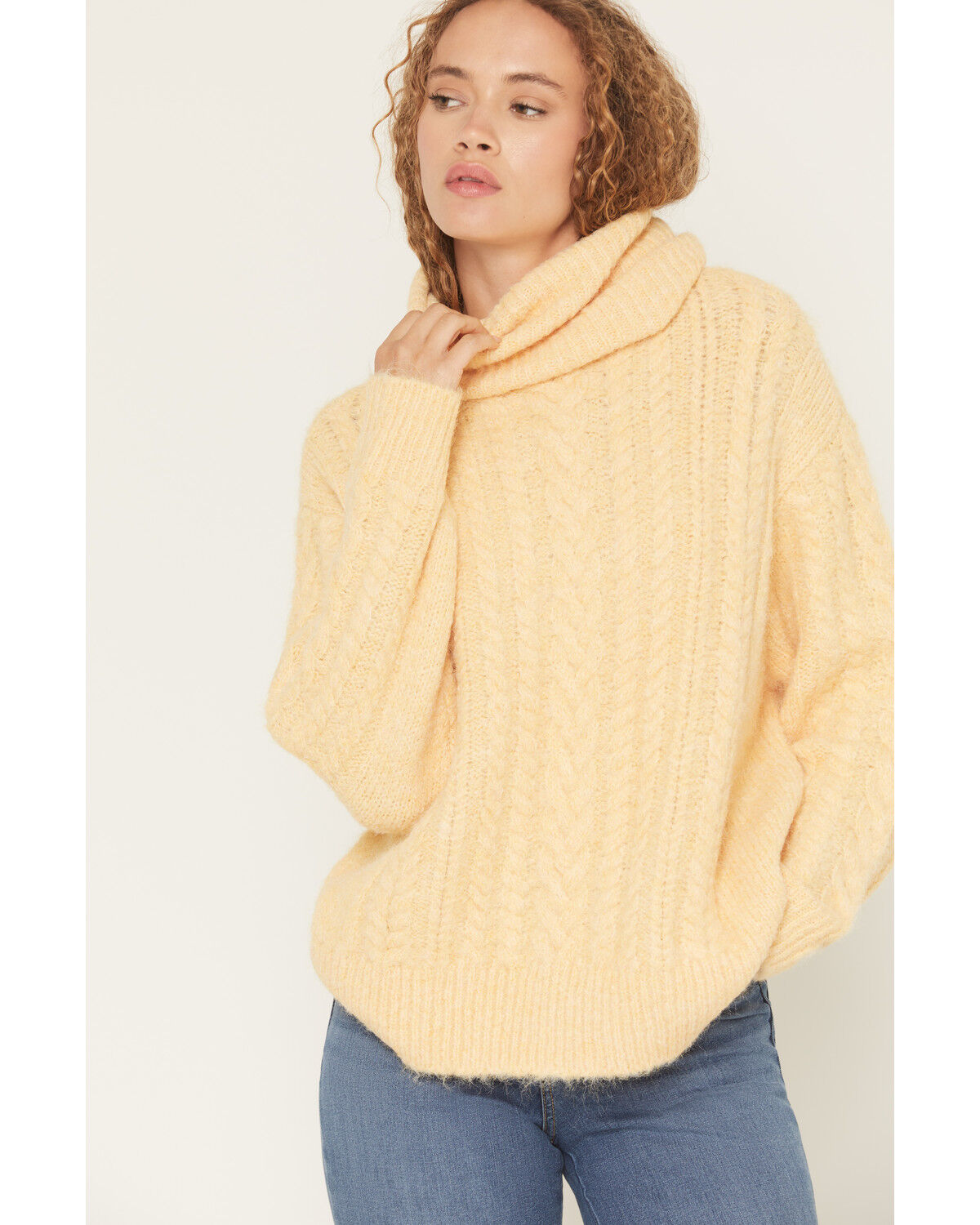 Image #3 - Shyanne Women's Sherry Oversized Turtleneck Sweater, Sand, hi-res