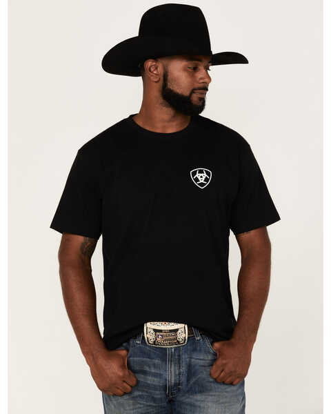 Ariat Men's Buckle Flag Graphic Short Sleeve T-Shirt , Black, hi-res