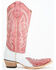 Image #2 - Circle G Women's Wingtip Overlay Western Boots - Snip Toe, Pink, hi-res