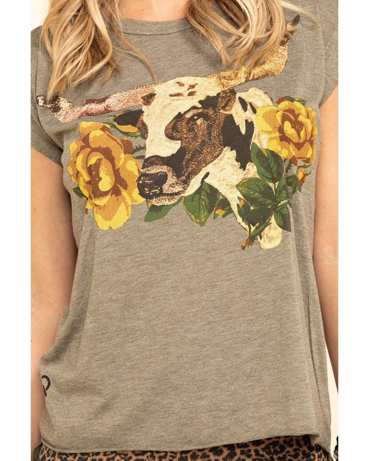 Image #4 - Rodeo Quincy Women's Libby Longhorn Rolled Cuff Tee  , , hi-res