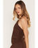 Image #2 - Stoosh Women's Faux Suede Halter Mini Dress, Chocolate, hi-res