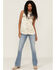 Panhandle Women's Satin Sleeveless Paisley Yoke Western Shirt, Ivory, hi-res