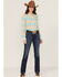 Image #2 - Roper Women's Buffalo Roam Southwestern Print Long Sleeve Pearl Snap Western Shirt, Multi, hi-res