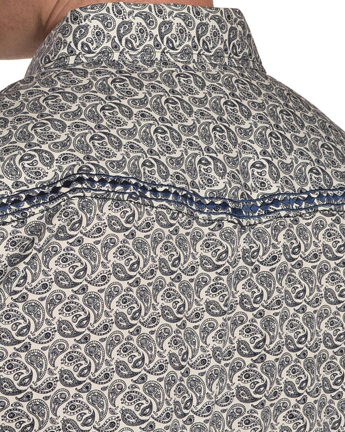 Image #3 - Cowboy Hardware Men's Paisley and Diamond Stitched Long Sleeve Shirt, , hi-res