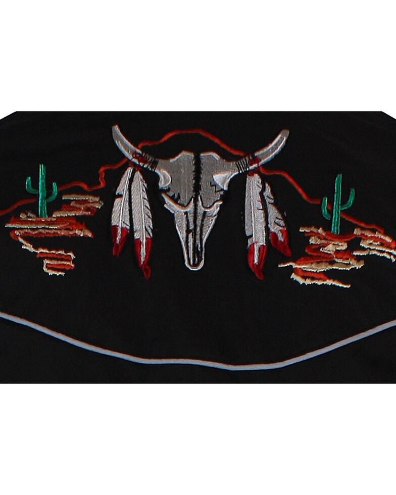 Ely Walker Men S Embroidered Cow Skull Long Sleeve Western Shirt