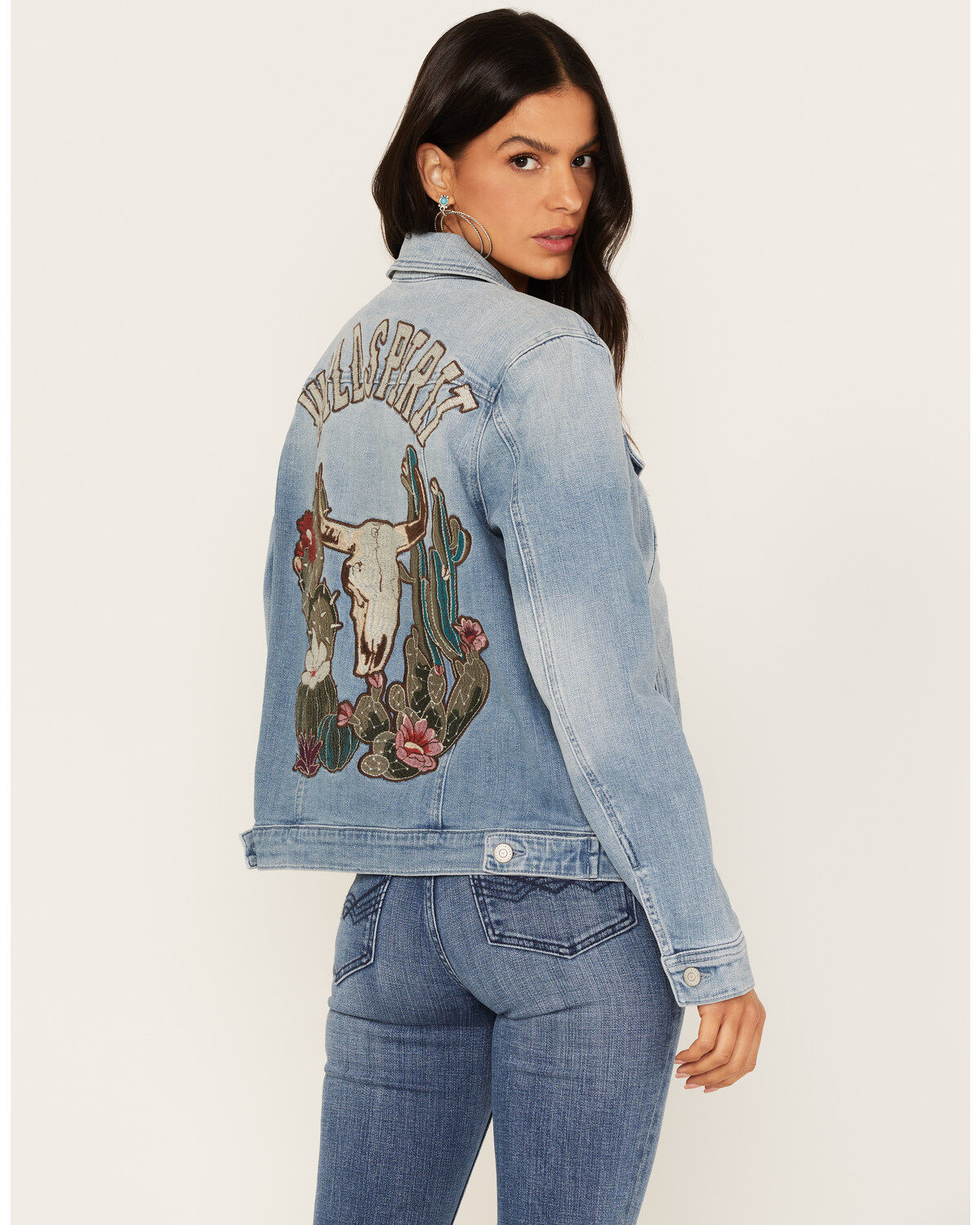Image #4 - Idyllwind Women's Light Wash Wild Spirit Embroidered Denim Jacket, , hi-res