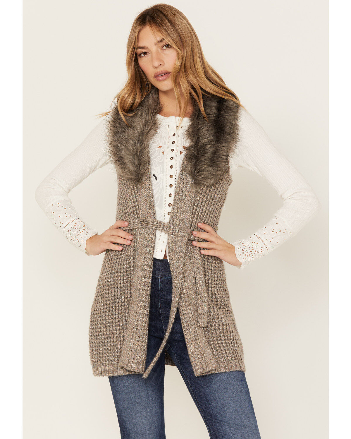 Image #1 - Shyanne Women's Metallic Sweater Vest, , hi-res