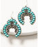 Image #2 - Shyanne Women's Silver & Turquoise Squash Blossom Beaded Earrings, Silver, hi-res