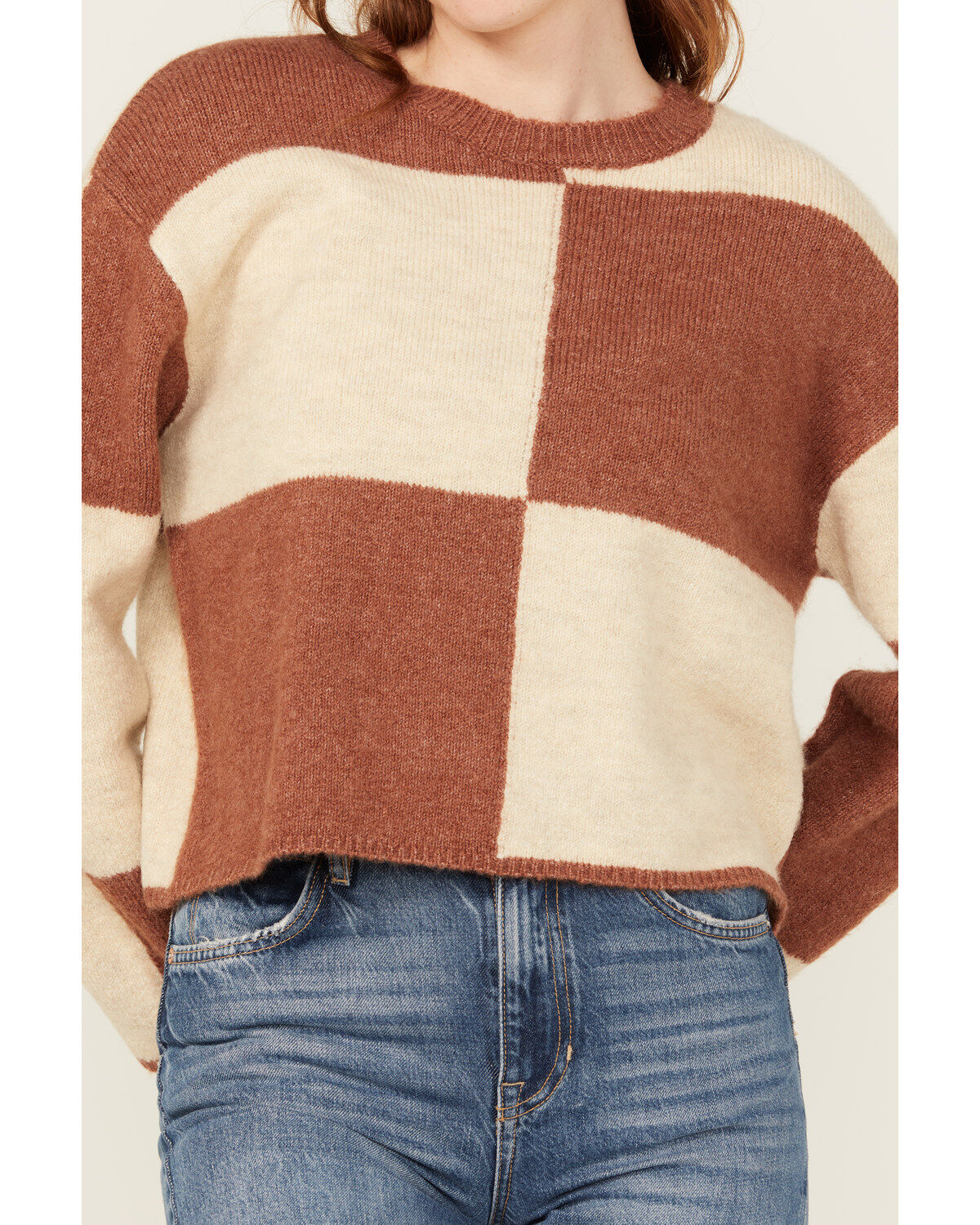 Image #2 - White Crow Women's Checkerboard Sweater, Rust Copper, hi-res