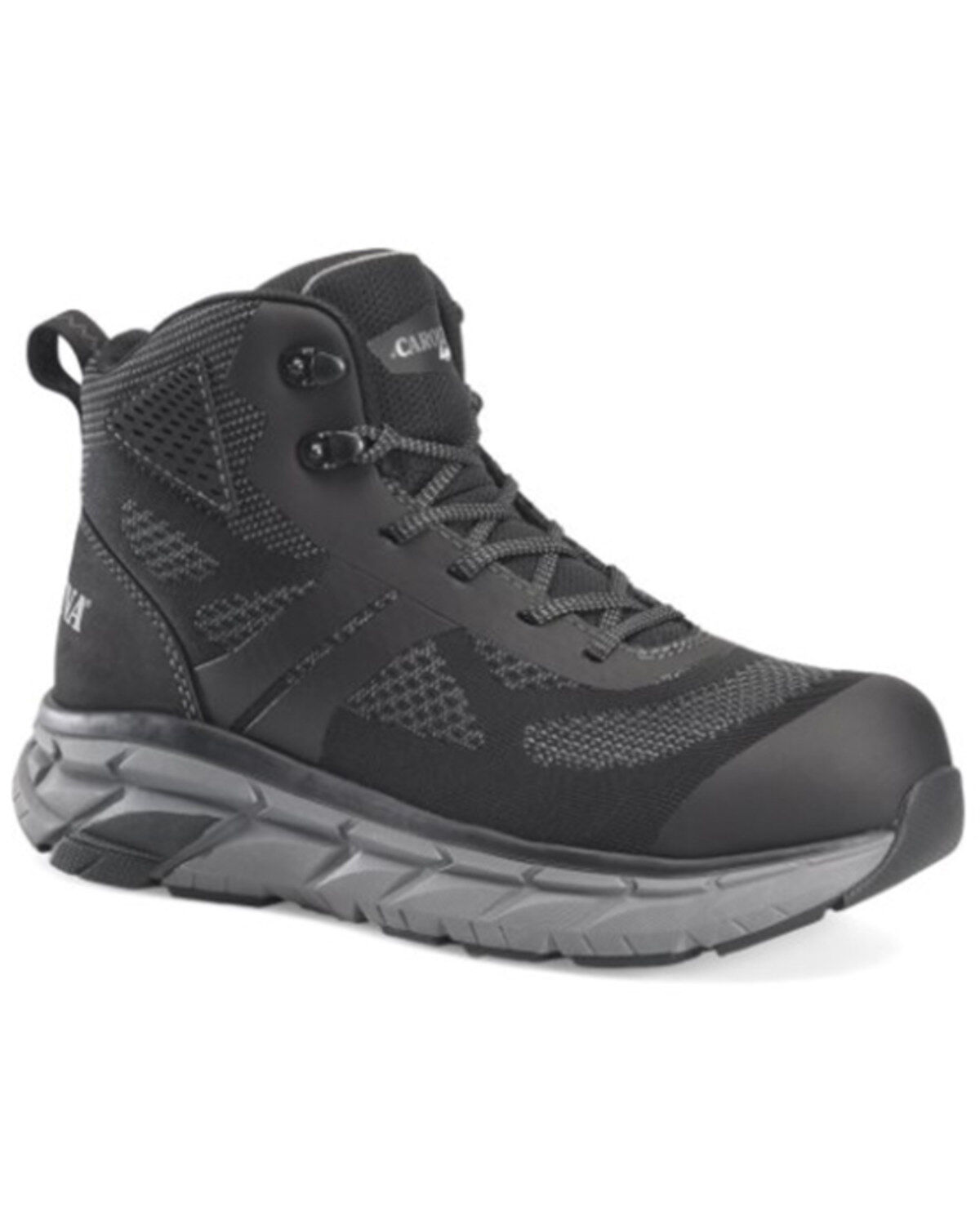 Image #1 - Carolina Men's Align Voltrex Mid-Cut Athletic Hiking Work Sneaker - Composite Toe, Black, hi-res