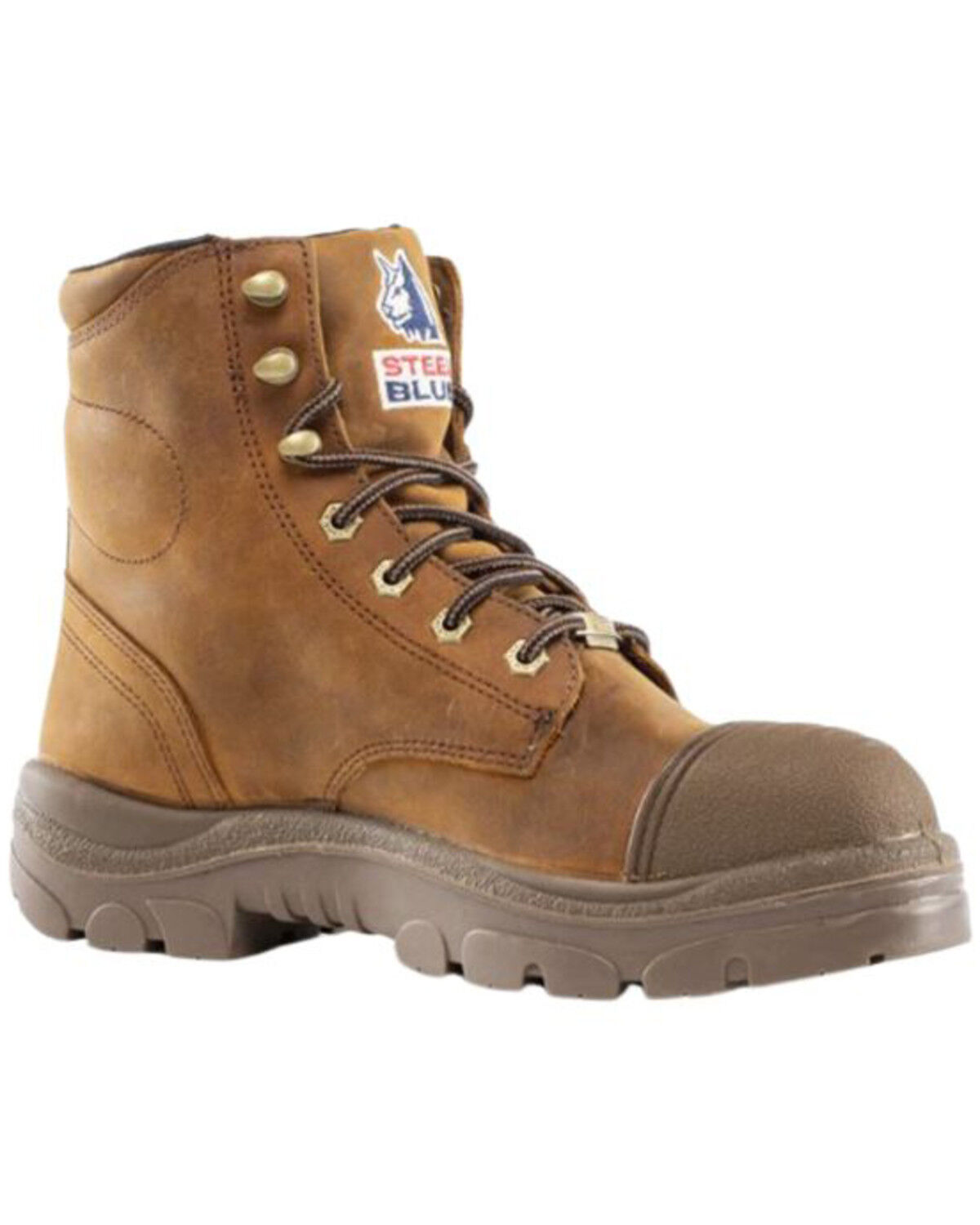 Image #1 - Steel Blue Men's 6" Argyle Scuff Lace-Up Work Boots - Steel Toe, Brown, hi-res