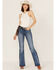 Image #3 - 7 For All Mankind Women's Medium Wash Mid Rise Dojo Wide Jeans, Blue, hi-res