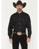 Image #1 - Ariat Men's Wrinkle Free Asher Geo Print Long Sleeve Button-Down Western Shirt - Tall, Black, hi-res