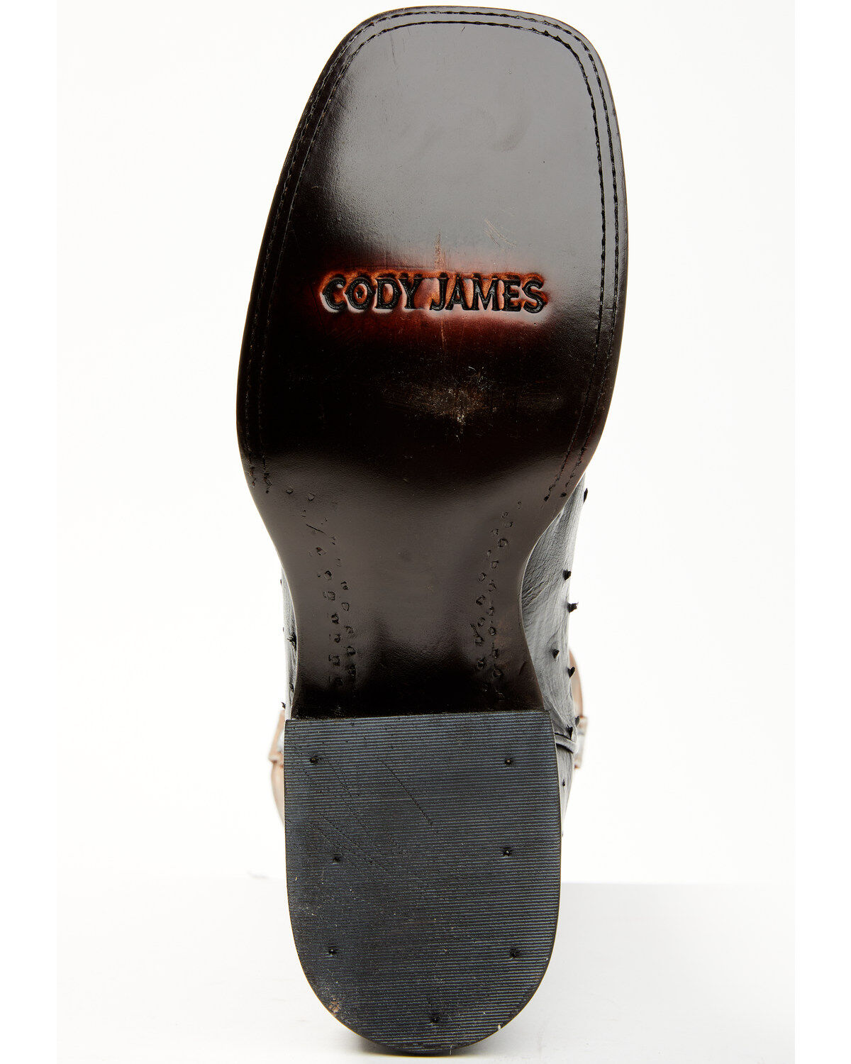 Image #7 - Cody James Men's Saddle Black Full-Quill Ostrich Exotic Western Boots - Broad Square Toe, Black, hi-res