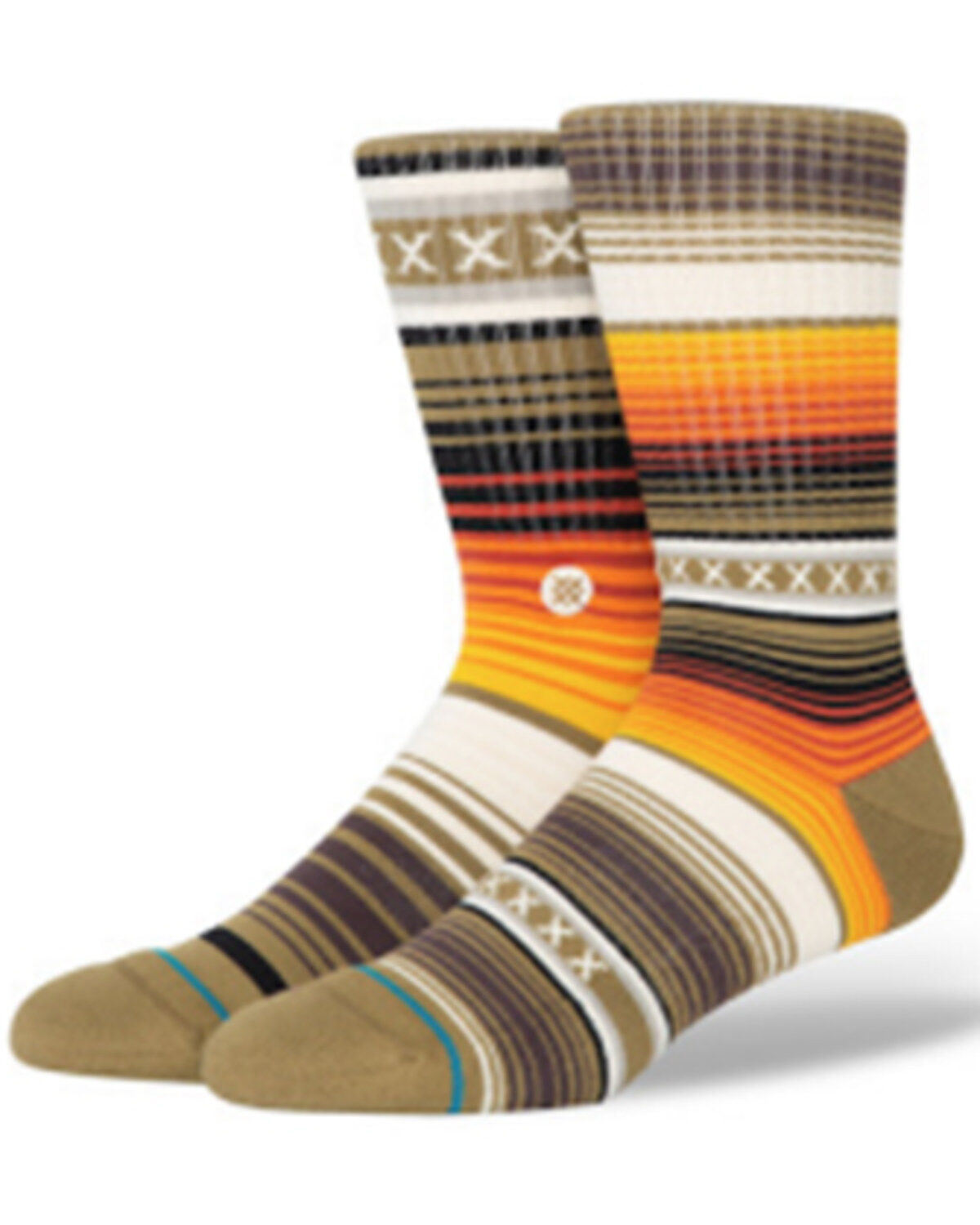 Image #1 - Stance Men's Curren Crew Socks, Dark Green, hi-res