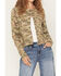 Image #3 - Miss Me Women's Camo Print Button-Down Sweater, Green, hi-res