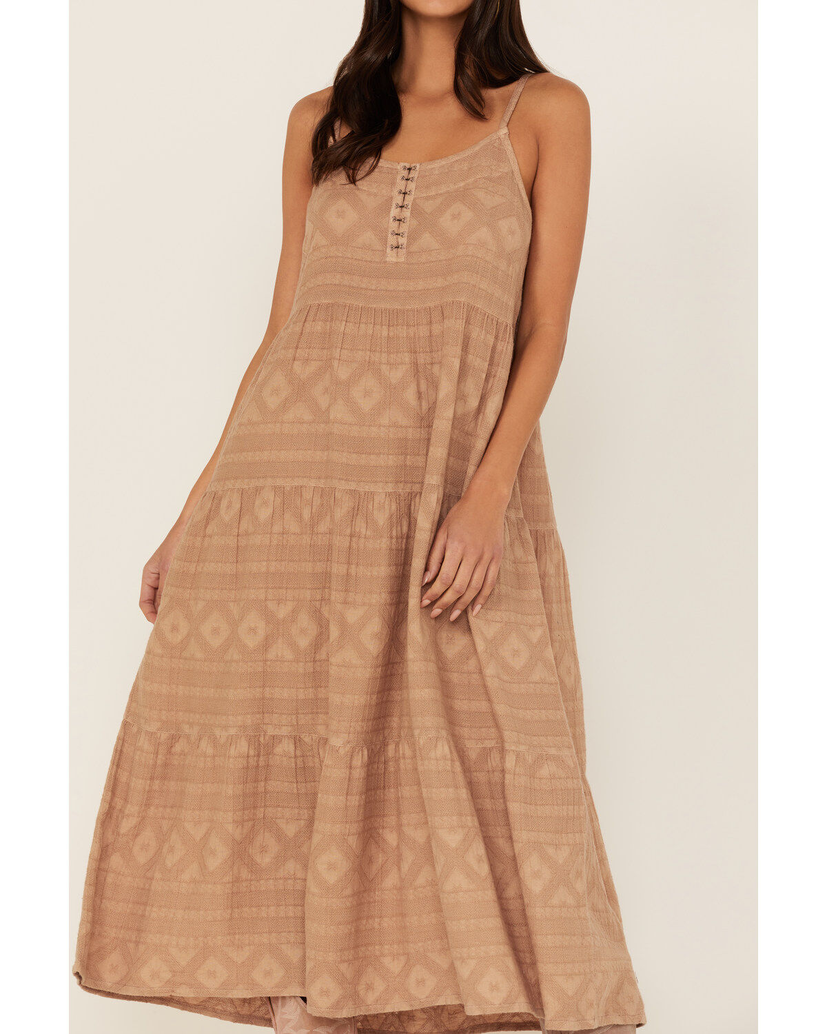 Image #3 - Cleo + Wolf Women's Tiered Midi Dress, Beige/khaki, hi-res