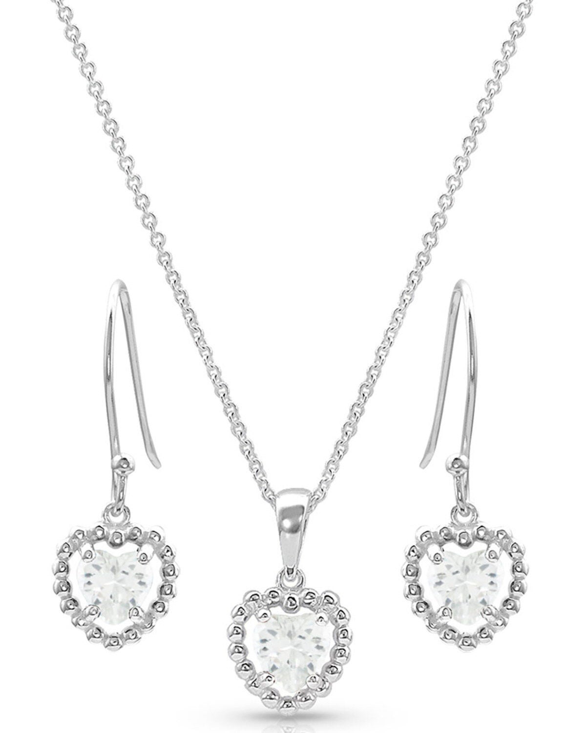 Montana Silversmiths Women's Frozen Heart Jewelry Set - 2 Piece, Silver, hi-res