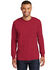 Image #1 - Port & Company Men's Red Essential Pocket Long Sleeve Work T-Shirt, , hi-res