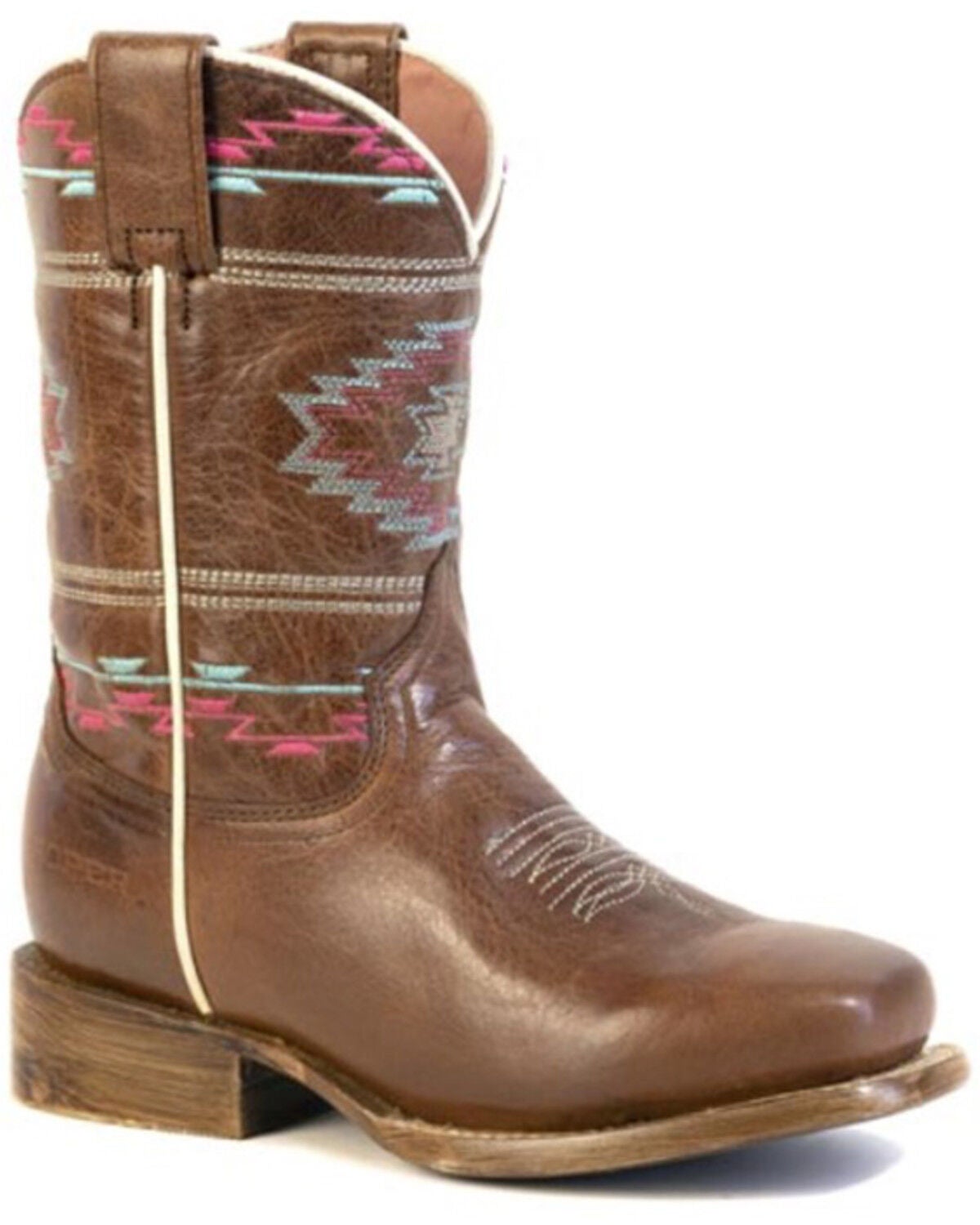 Roper Little Girls' Arizona Western Boots - Square Toe, Brown, hi-res