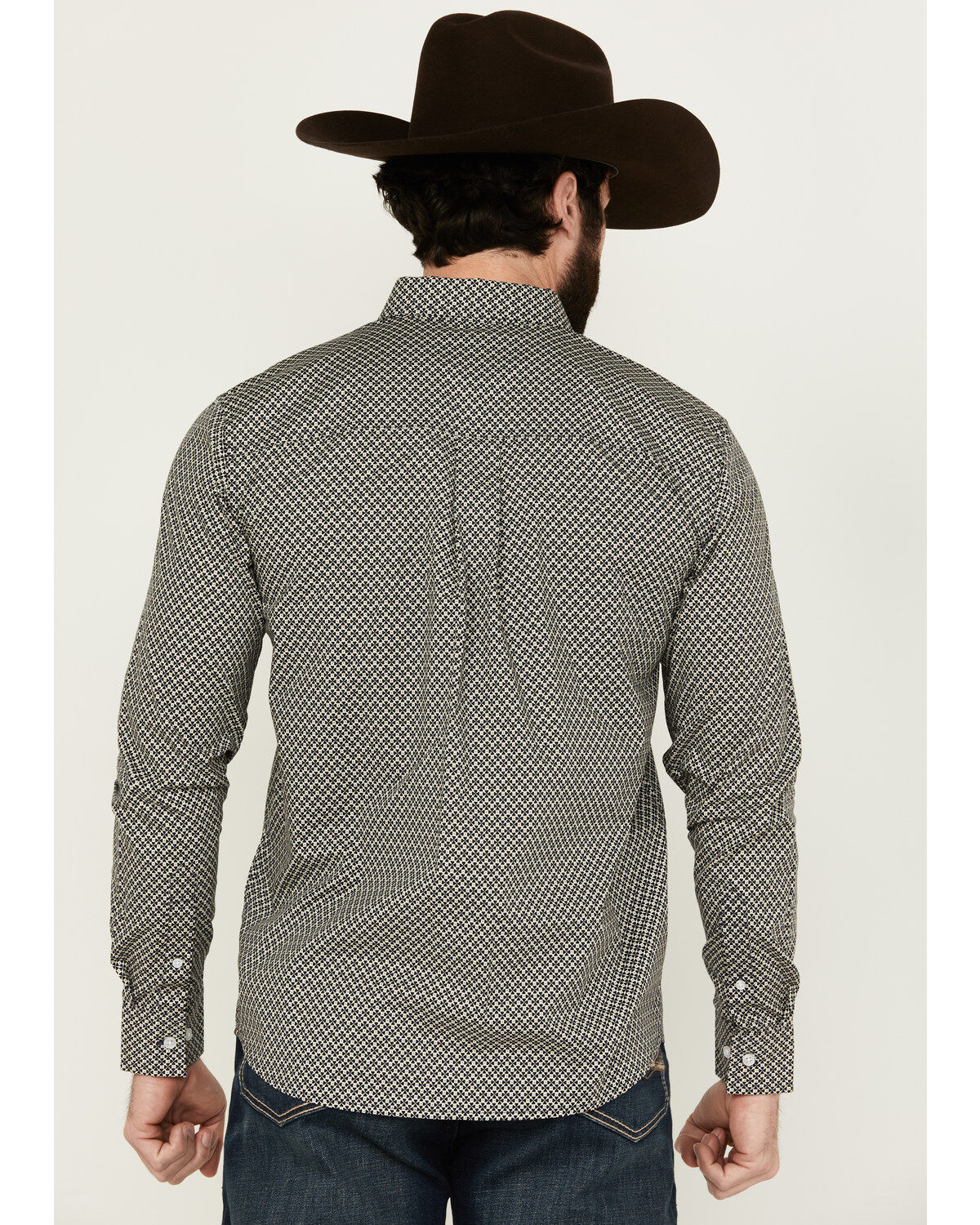 Image #4 - Cody James Men's Fast Forward Geo Print Long Sleeve Button-Down Stretch Western Shirt, Blue, hi-res