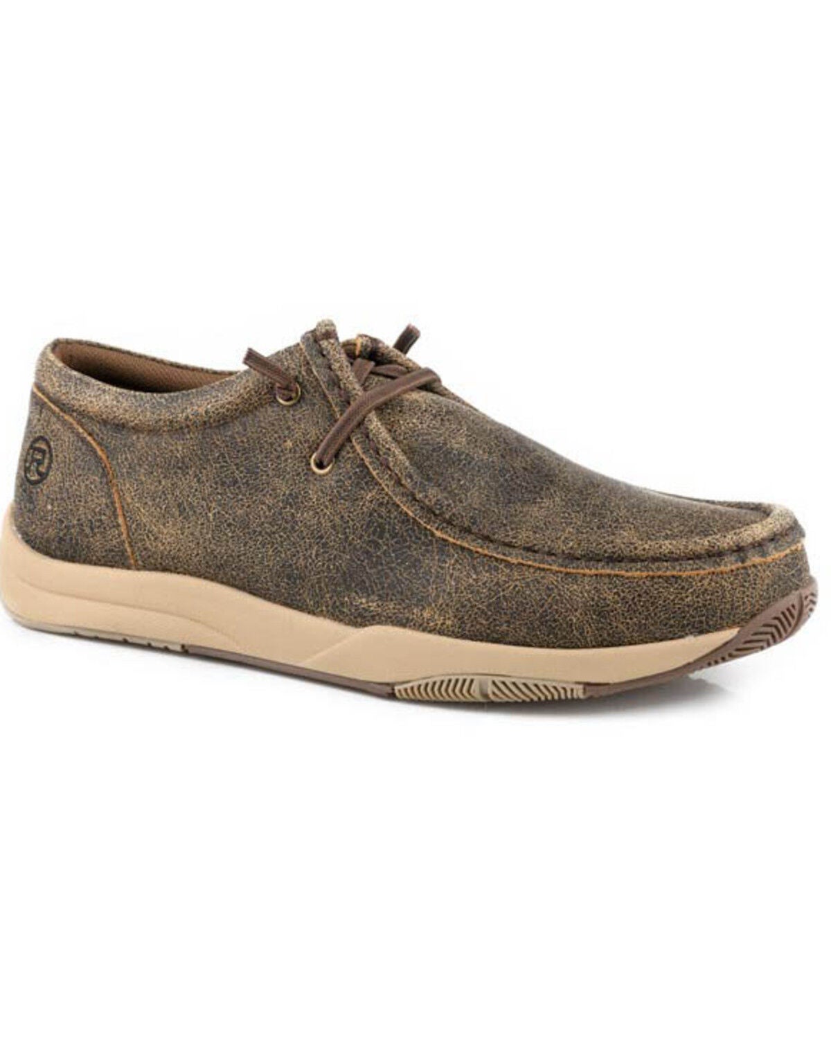 Roper Men's Clearcut Low Casual Shoes - Moc Toe, Brown, hi-res