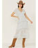 Lush Women's Floral Ruffle Tiered Midi Dress, Blue, hi-res