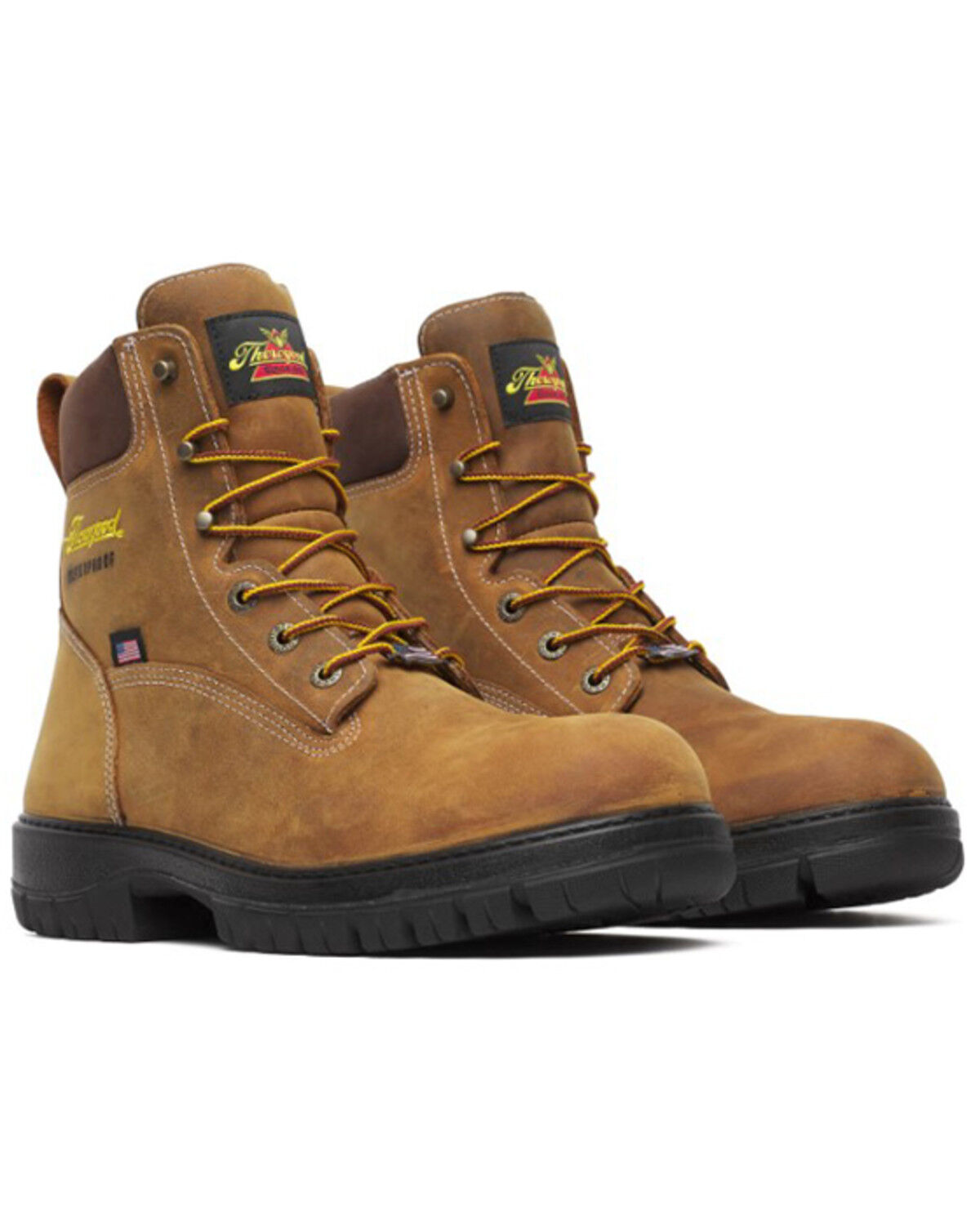 Image #1 - Thorogood Men's 6" Genesis Waterproof Work Boots - SoftToe, Brown, hi-res