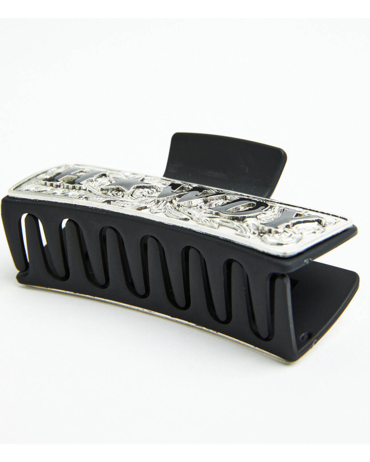 Image #2 - Idyllwind Women's Howdy Stamped Metal Hair Clip, Black, hi-res