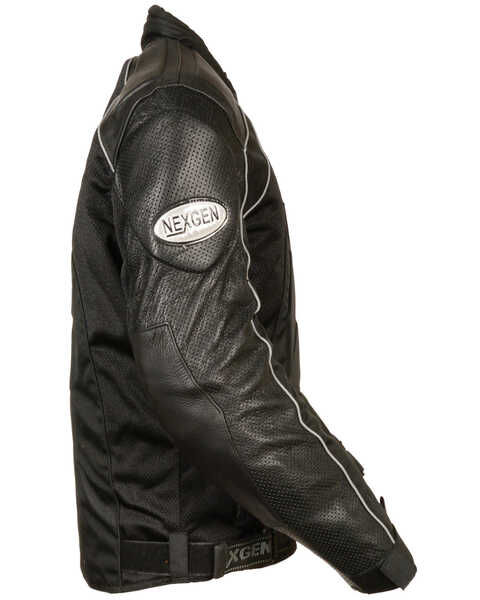 Image #2 - Milwaukee Leather Men's Combo Leather Textile Mesh Racer Jacket, Black, hi-res