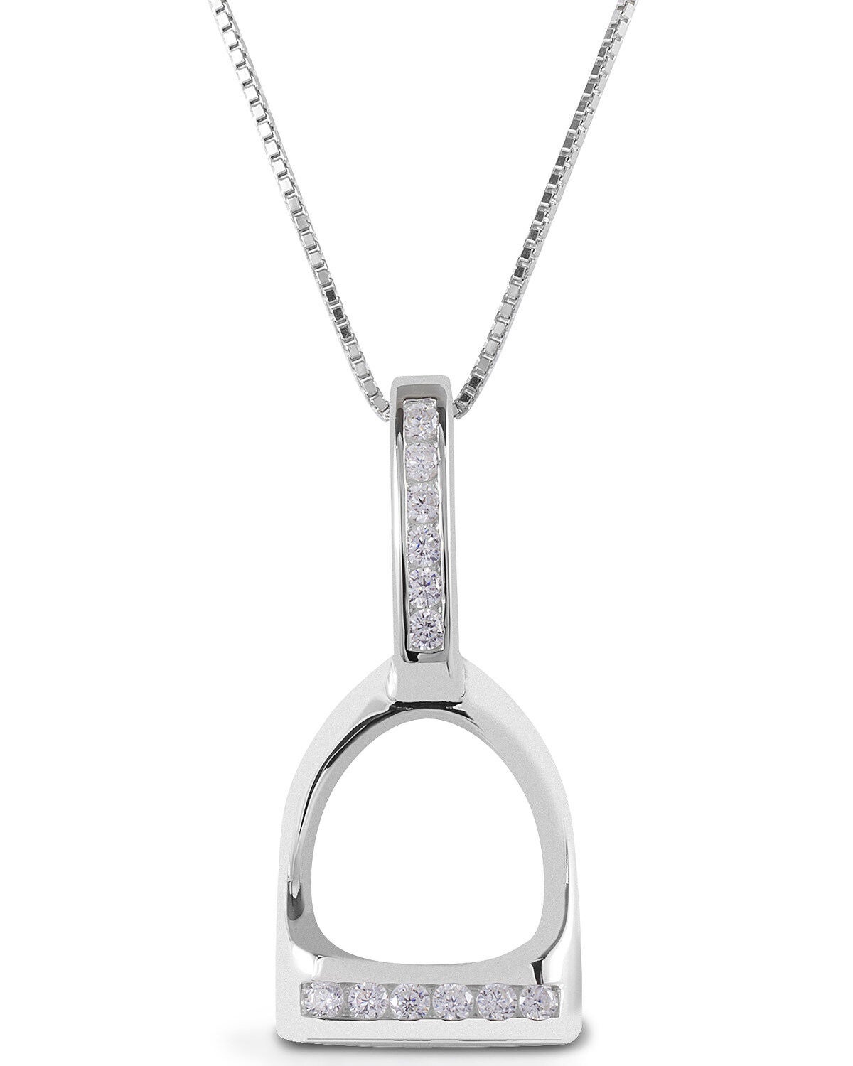 Kelly Herd Women's Large English Stirrup Necklace, Silver, hi-res