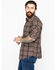 Image #4 - Outback Trading Co. Men's Plaid Print Laramie Perf. Long Sleeve Western Shirt, Olive, hi-res