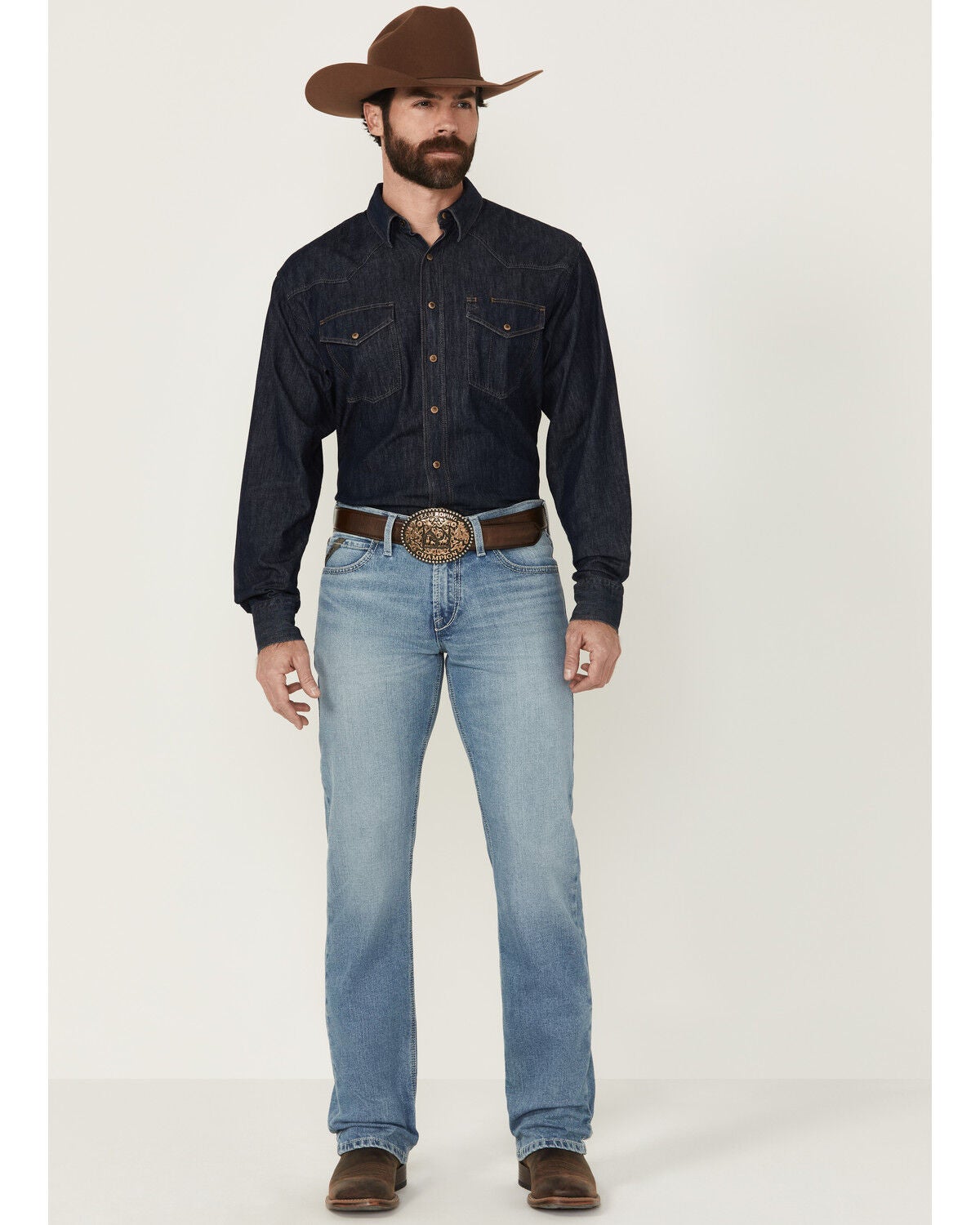 Product Name:  Ariat Men's M4 Sullivan Murphy Dark Wash Relaxed Bootcut Stretch Denim Jeans