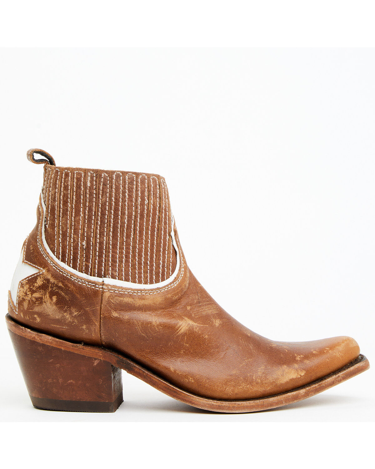 Image #2 - Liberty Black Women's Rebecca Back Star Booties - Snip Toe, Tan, hi-res