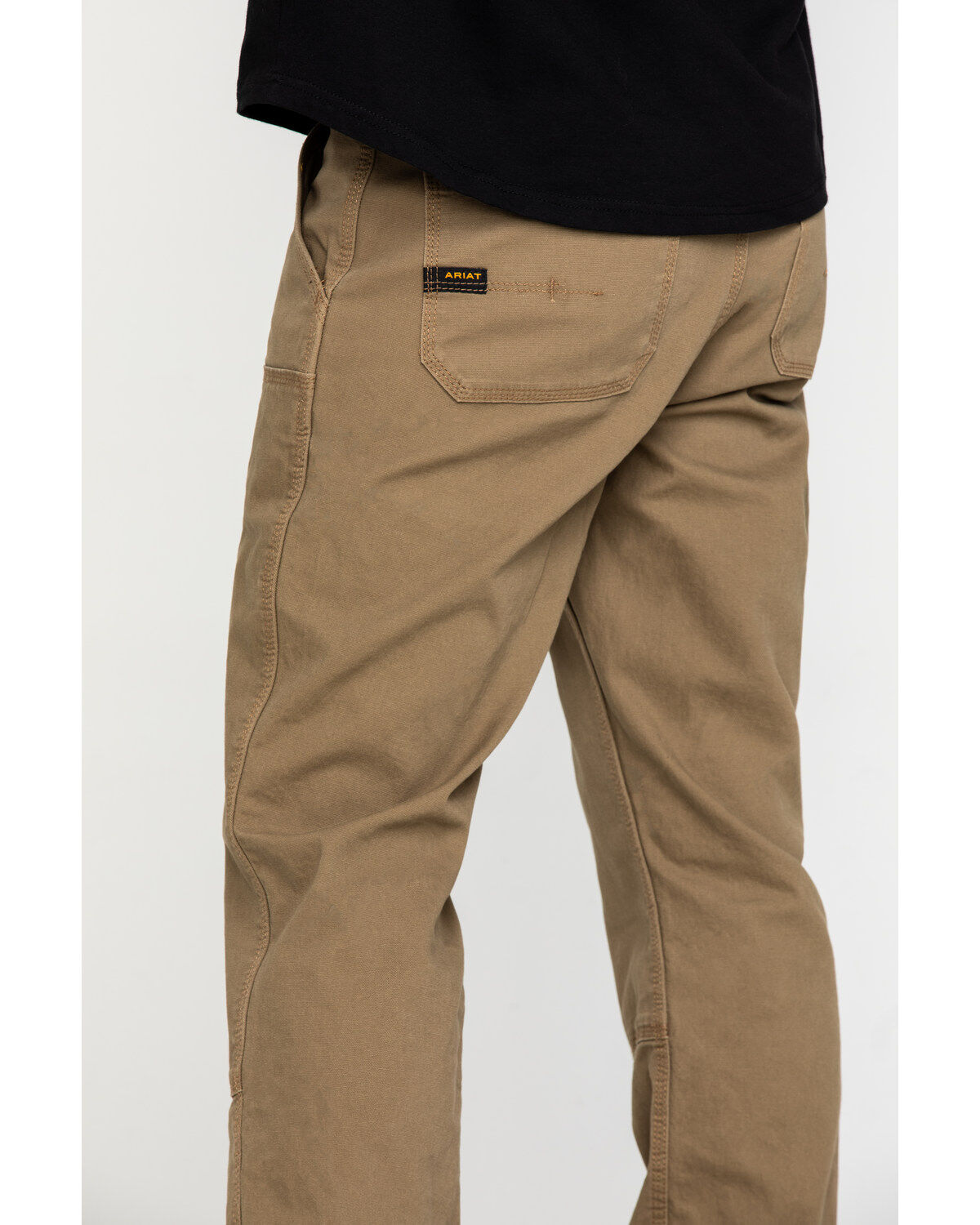 Image #4 - Ariat Men's Khaki Rebar M4 Made Tough Durastretch Double Front Straight Work Pants - Big, , hi-res